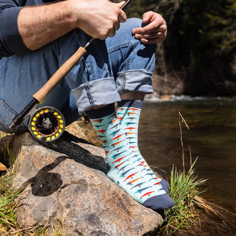 Lavley Fishing and Hunting Socks - Gag Gift for Hunters and Fishermen - Great for Christmas, Fatherâ€™s Day or Birthdays - Born to Fish Design - One Size - Image 3